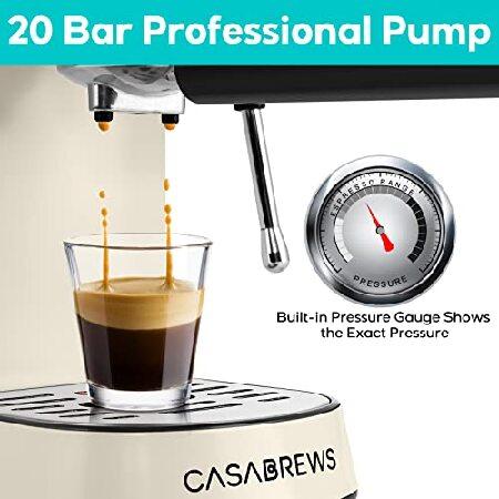 CASABREWS Espresso Machine 20 Bar, Professional Espresso Maker with Milk Frother Steam Wand, Stainless Steel Espresso Coffee Machine with 34oz Removab｜rest｜02