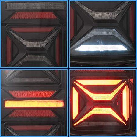 VLAND Led Tail lights Compatible with GMC Sierra 2014-2018(Not for Models w/Factory LED Light) Pickup Truck, Rear Lamp Assembly with Red Turn Signal aの画像