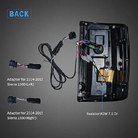 VLAND Led Tail lights Compatible with GMC Sierra 2014-2018(Not for Models w/Factory LED Light) Pickup Truck, Rear Lamp Assembly with Red Turn Signal aの画像