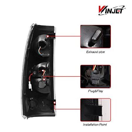 Winjet LED Tail Lights Fit For 1999-2006 Chevrolet Silverado ＆ 1999-2003 GMC Sierra Taillight Assembly w/LED Turn Signal Light/Running Light/Brake Liの画像