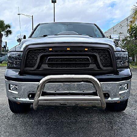 Spec-D Tuning 反逆スタイルフロントグリル アンバーLEDライト付き 2009-2012 Dodge Ram 1500に対応の画像