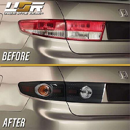 USR DEPO 03-05 Accord UPGRADE JDM Black Housing LED Upgrade Rear Tail Lights (Left + Right) Compatible with 2003-2005 Honda Accord 4 Door Sedan (Blackの画像