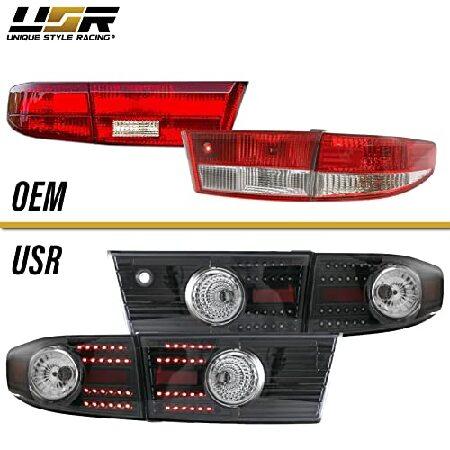 USR DEPO 03-05 Accord UPGRADE JDM Black Housing LED Upgrade Rear Tail Lights (Left + Right) Compatible with 2003-2005 Honda Accord 4 Door Sedan (Blackの画像