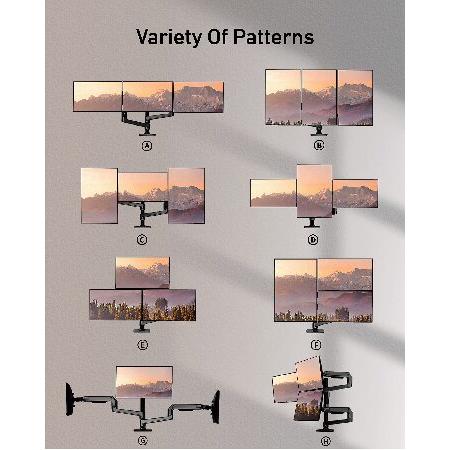 Ergounion (エルゴニオン) トリプルモニターマウント - 調節可能な3