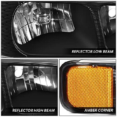 DNA MOTORING HL-OH-CEGS03-4P-BK-AM Pair of OE Style Headlights ＆ Parking/Turn Signal Lights Compatible with 03-14 Express Savana 1500/03-23 Express Sの画像