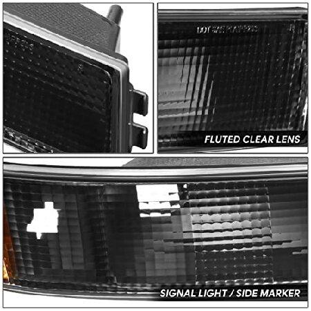 DNA MOTORING HL-OH-CEGS03-4P-BK-AM Pair of OE Style Headlights ＆ Parking/Turn Signal Lights Compatible with 03-14 Express Savana 1500/03-23 Express Sの画像