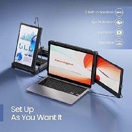 Teamgee Laptop Screen Extender, 12” Portable Monitor for Laptop FHD 1080P Glare-Free IPS Dual Screen, Works with Mac Windows Android Chrome Linux, Fi｜rest｜05