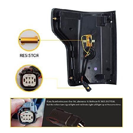 VLAND LED Tail Lights Fit For Ford F150 Pickup 2015-2020，w/Red Turn Signals, Just fit the Factory Halogen lights, Smoked Rear Lights(Not Fit a 2019 Xの画像