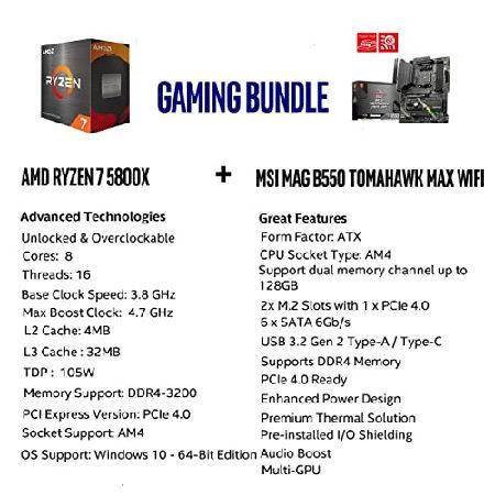 限定品 マイクロセンター AMD Ryzen 7 5800X 8コア 16スレッド アンロックデスクトッププロセッサー MSI MAG B550 Tomahawk MAX WiFi ゲーミングマザーボード (AMD AM4 【QGW1223944804】(44114円)