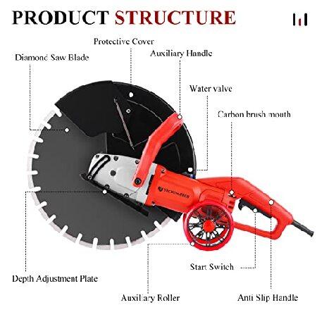 YUCHENGTECH　7200W　Electric　Saw　Wet　with　Blade　Wall　Rolli　163mm　Saw　Saw　Saw　Cutter　Concrete　Circular　Corded　Concrete　Concrete　and　Cutter　Dry　Chaser　14&quot;