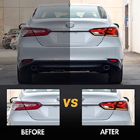 New Taillights for Toyota Camry Tail Light Assembly 2018-2023 SE XSE LE XLE TRD 8th Gen Accessories Lambor Style V6 Smoke Rear Lamp Led Sequential Turの画像