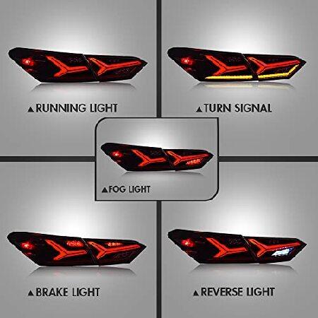 New Taillights for Toyota Camry Tail Light Assembly 2018-2023 SE XSE LE XLE TRD 8th Gen Accessories Lambor Style V6 Smoke Rear Lamp Led Sequential Turの画像