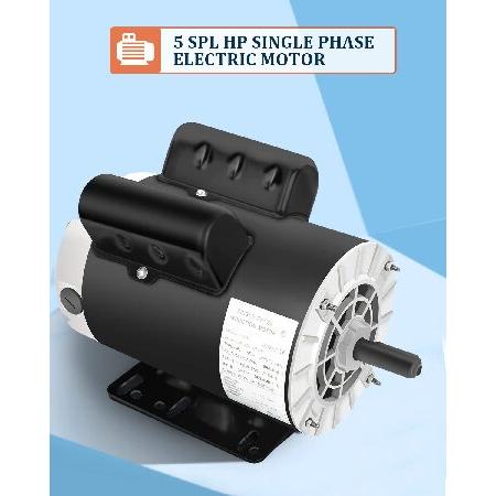 5SPL　HP　Air　Diameter　3450　Steel　208V-230V,　Rolled　Motor　Compressor　Shell　60HZ　Single　Phase,　RPM　8&quot;Shaft　56Frame,