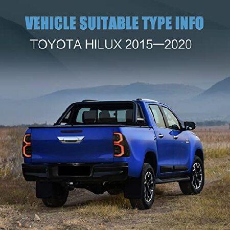 VLAND LEDテールライト トヨタ ハイラックス/ビーゴ (ダブルキャブ/ベース/シャーシ/SR/DLX) 2015-2020 スタートアップアニメーション付き スモークの画像