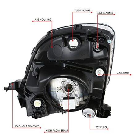 DNA MOTORING Right OEスタイルヘッドライト 2006-2009 Prius対応 クローム/クリアレンズ/アンバーリフレクター OEM-HL-0173-Rの画像