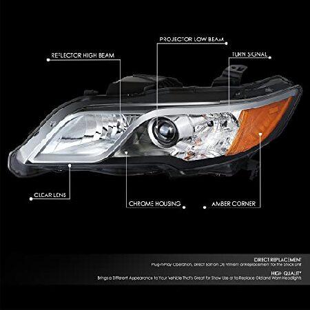 DNA MOTORING 左 OEスタイル プロジェクターヘッドライト 13-15 アキュラ RDX対応 クローム/クリアレンズ/アンバーリフレクター OEM-HL-0189-Lの画像