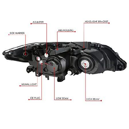 DNA MOTORING 左 OEスタイル プロジェクターヘッドライト 13-15 アキュラ RDX対応 クローム/クリアレンズ/アンバーリフレクター OEM-HL-0189-Lの画像