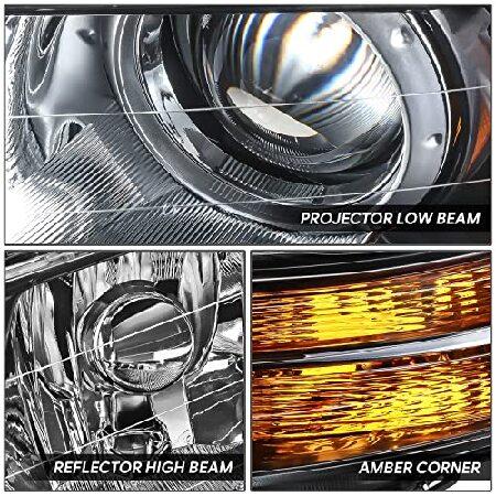 DNA MOTORING 左 OEスタイル プロジェクターヘッドライト 04-05 アキュラ TL対応 クローム/クリアレンズ/アンバーリフレクター、OEM-HL-0187-Lの画像