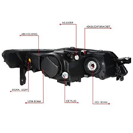 DNA MOTORING 左 OEスタイル プロジェクターヘッドライト 04-05 アキュラ TL対応 クローム/クリアレンズ/アンバーリフレクター、OEM-HL-0187-Lの画像