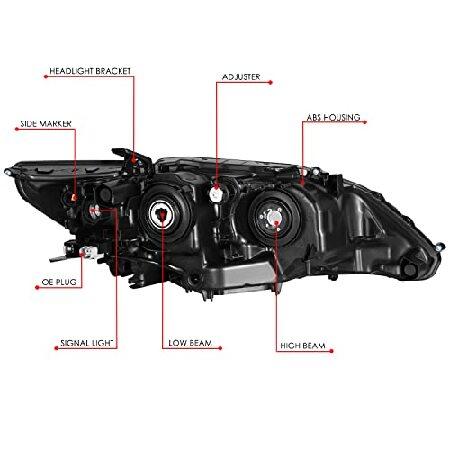 DNA MOTORING 左 OEスタイル プロジェクターヘッドライト 13-15 レクサス ES300H ES350対応 クローム/クリアレンズ/アンバーコーナー OEM-HL-0166-Lの画像