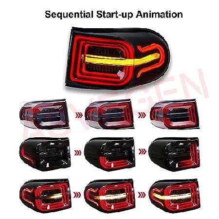 ASVEGEN LEDテールライトアセンブリ トヨタ FJクルーザー 2007-2015 シーケンシャルウィンカーとスタートアップアニメーション付きの画像