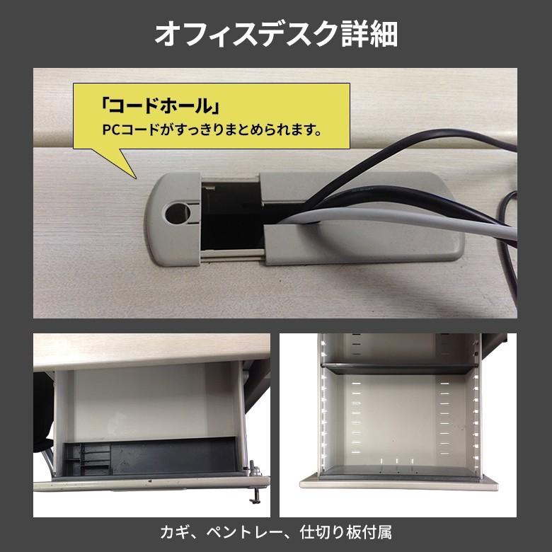 【中古｜完成品｜設置込】 オフィスデスク 2台セット 両袖机 幅140cm ニューグレー 地域限定送料無料の画像