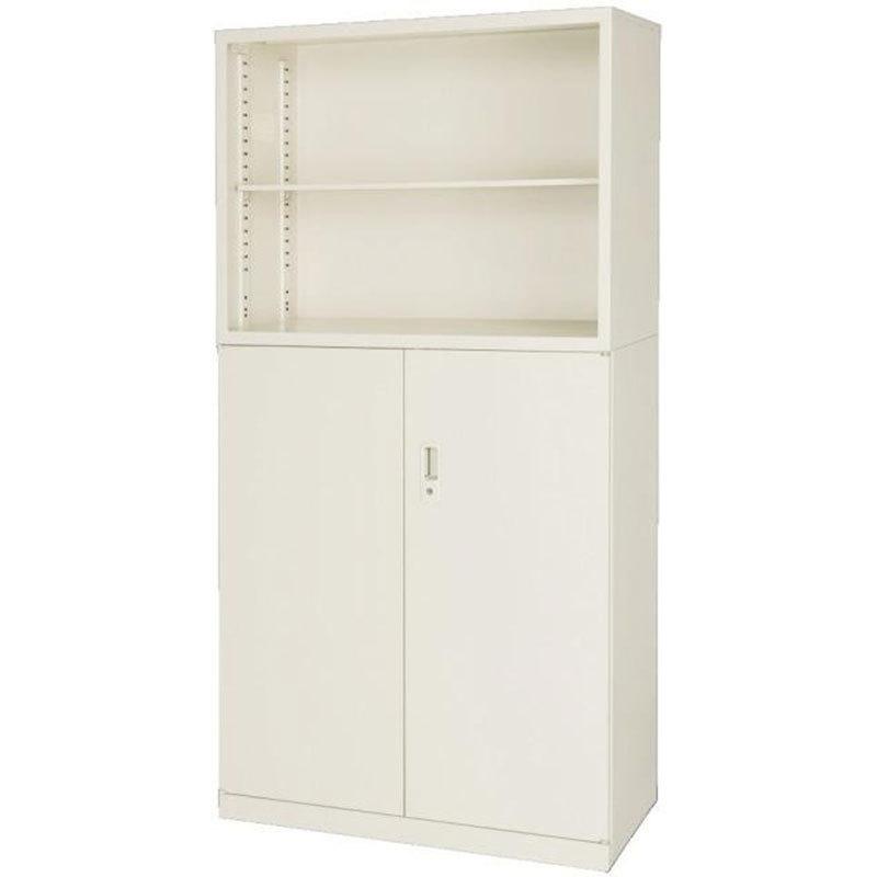 書庫 オープン 両開き A4対応 鍵付き スチール 幅880×奥行400×高さ1800mm 完成品 設置込 中古 地域限定送料無料