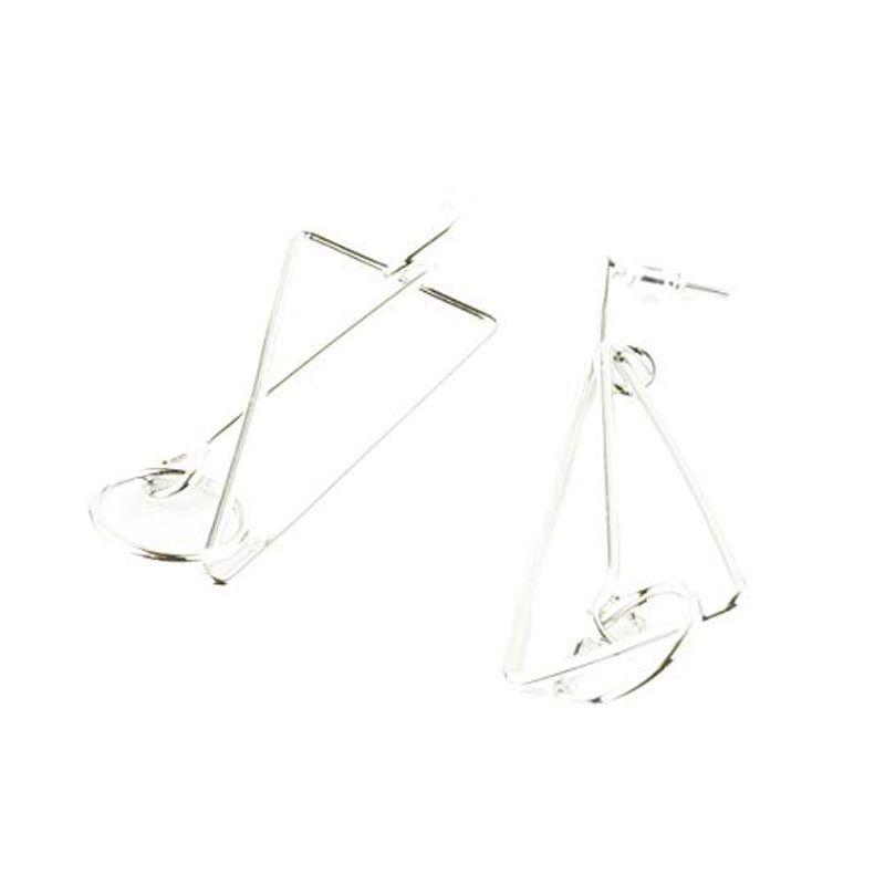 3年保証 Atk21 知恵の輪 ユニセック レディース メンズ 存在感あり ユーモア ゴールド スタッドピアス 揺れるピアス サークル トライアングル ピアス Www Straightuplondon Com