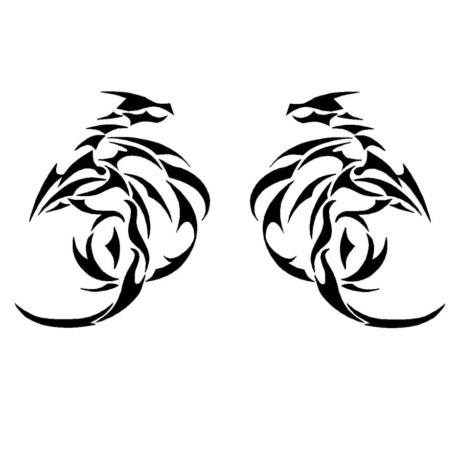 ドラゴン系 トライバル ロゴ カッティングステッカー 選べる4サイズ 2枚1セット Ani 0036 Cutting Sticker Shop Restt 通販 Yahoo ショッピング