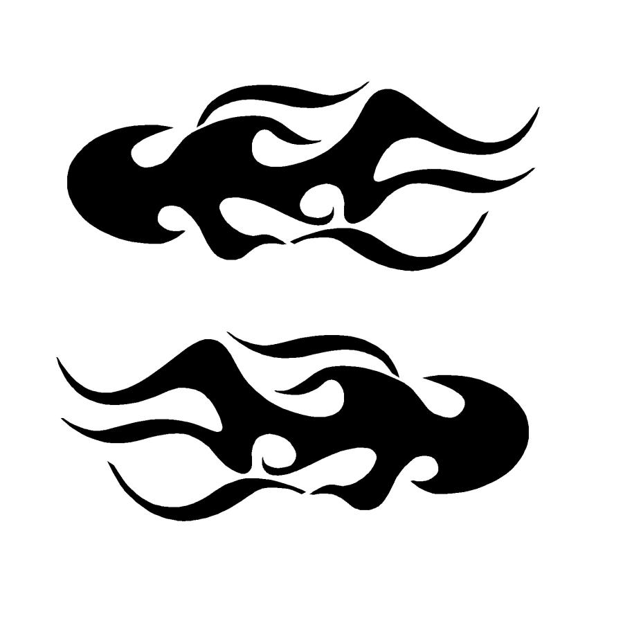 ファイヤーパターン　ロゴ　ver.67　カッティングステッカー　選べる4サイズ　2枚1セット | 