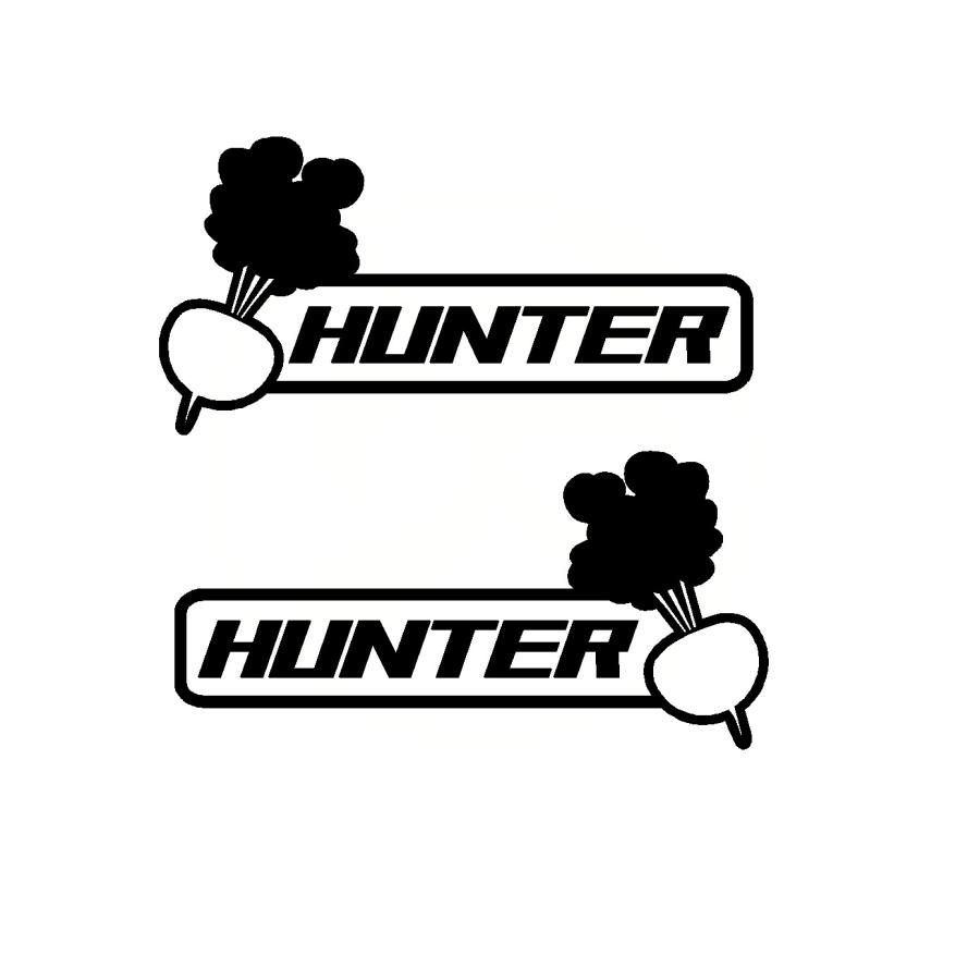 カブ イラスト 枠ロゴ ハンター カッティングステッカー 選べる4サイズ 2枚1セット 高品質