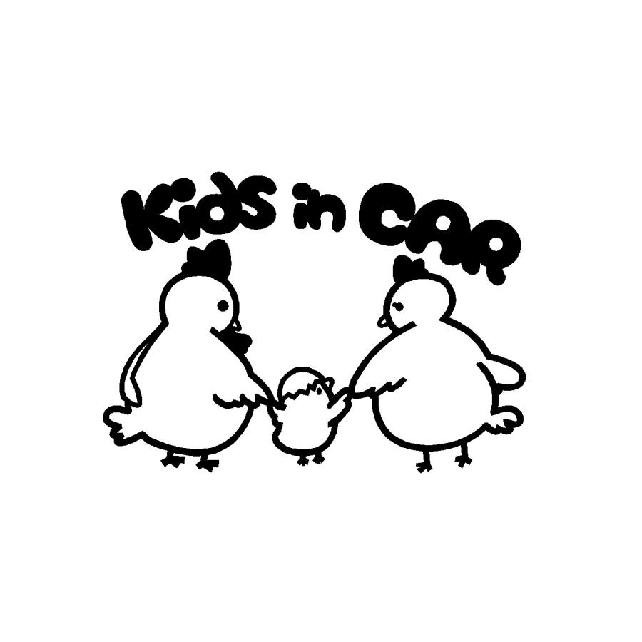 キッズインカー ver.親子にわとり カッティングステッカー 選べる4