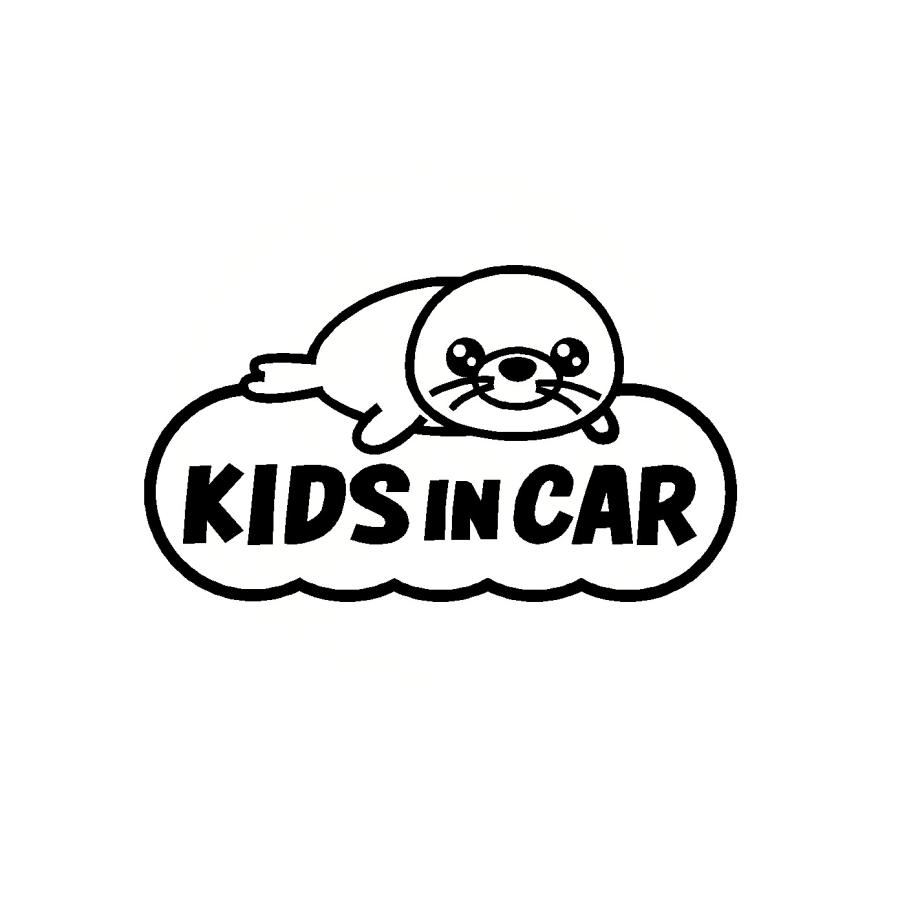 キッズインカー アザラシ イラスト ロゴ カッティングステッカー