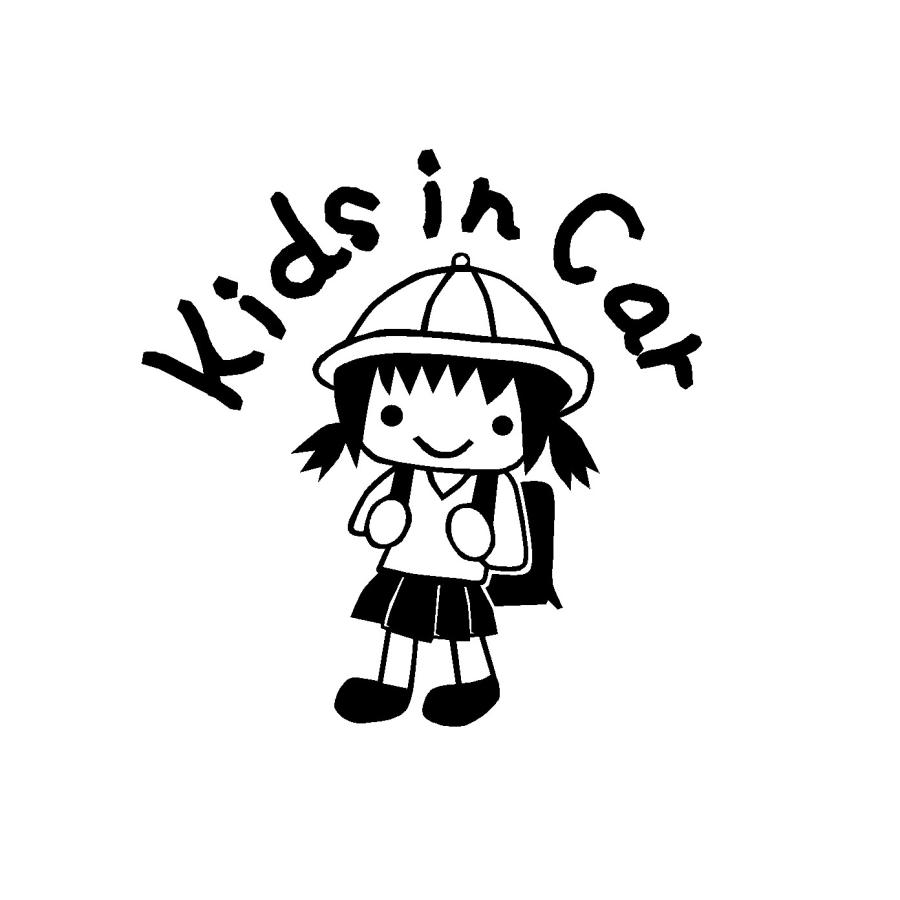 キッズインカー ver.女の子 カッティングステッカー : Cutting sticker
