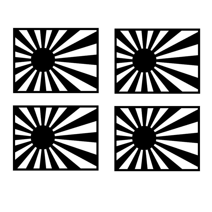 日章旗 旭日旗 枠つき ロゴ カッティングステッカー 4枚1セット Jdm Usdm Cutting Sticker Shop Restt 通販 Yahoo ショッピング