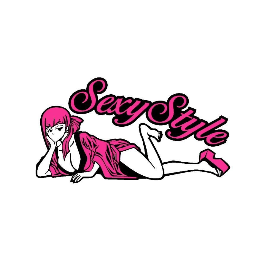 セクシースタイル イラスト ロゴ カッティングステッカー 2色デザイン 選べる3サイズ Jdm Usdm Cutting Sticker Shop Restt 通販 Yahoo ショッピング