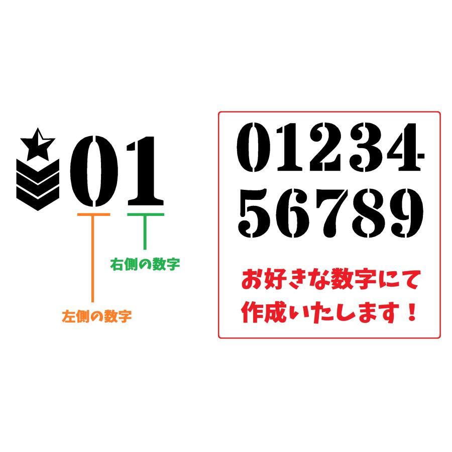 星 ナンバー ロゴ カッティングステッカー 選べる4サイズ 選べる数字
