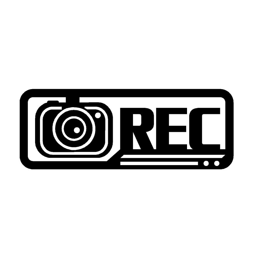 ワンポイント シンプル カメラ REC 横デザイン ロゴ 文字 イラスト 
