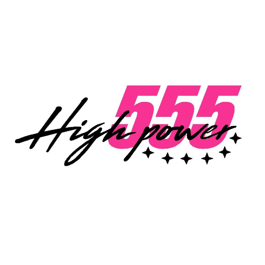 555 ハイパワー ロゴ 2色 カッティングステッカー 選べる4サイズ 