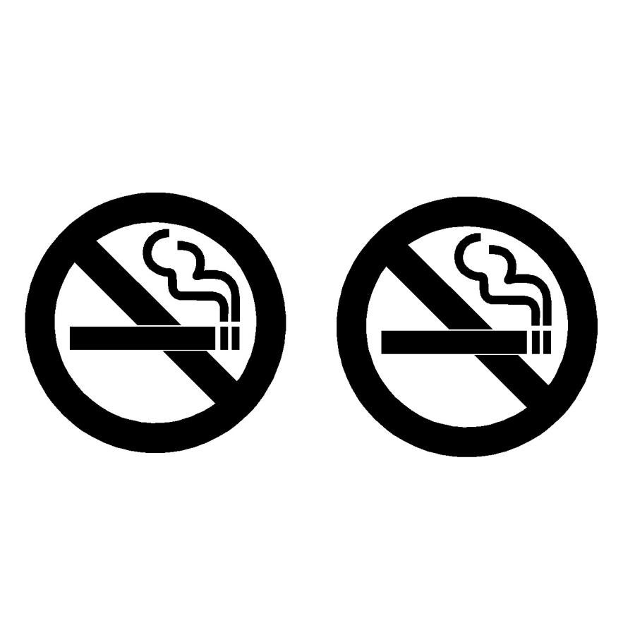 最終お値下げ❣️木製棚タンス、本棚　STOP SMOGステッカー 禁煙 ロゴ(小) カッティングステッカー 2枚1セット : Cutting sticker
