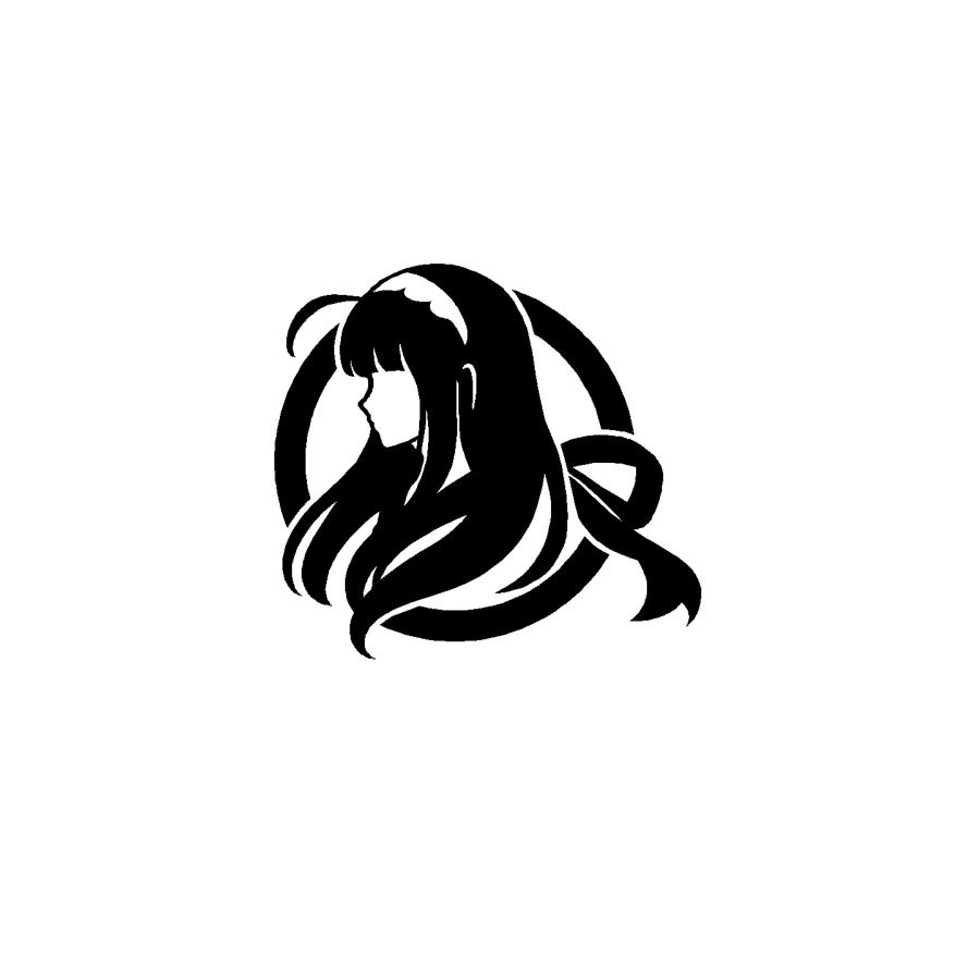 東北ずん子 顔 シルエット ロゴ カッティングステッカー 選べる4サイズ