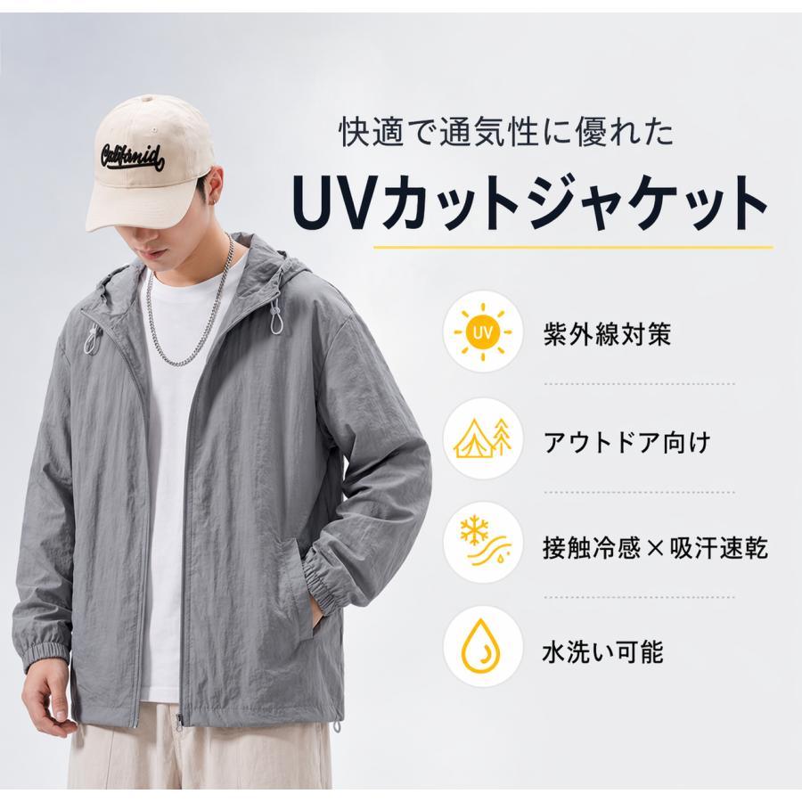 爆買 冷感パーカー メンズ アイスファブリック UVカット ジャケット