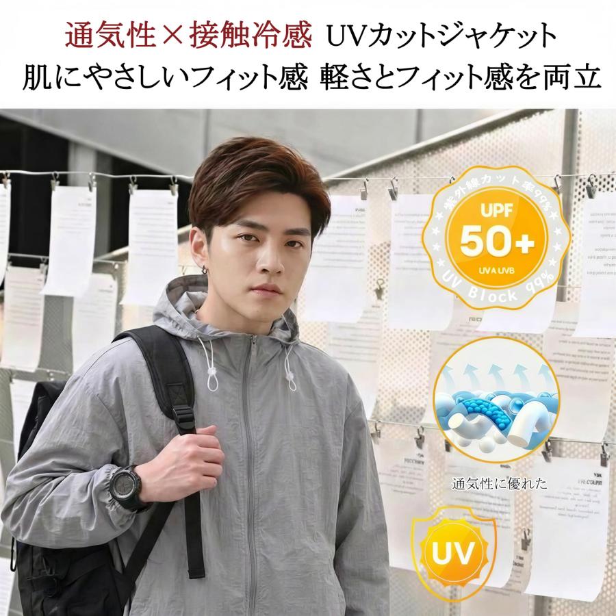爆買 冷感パーカー メンズ アイスファブリック UVカット ジャケット