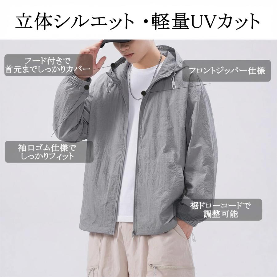 爆買 冷感パーカー メンズ アイスファブリック UVカット ジャケット
