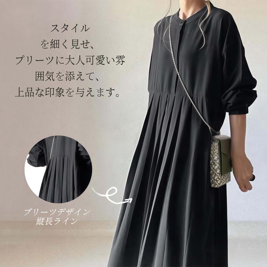 ワンピース kutaro AMBIDEX Store ○TRプリーツタック ノースリワンピース(F クロ): l