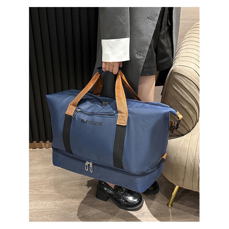 Stone ボストンバッグ／ネイビー系 3泊程度の旅行に最適・美品