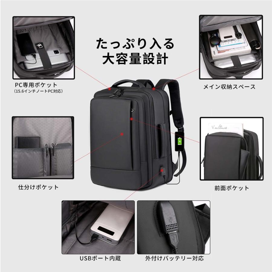 爆買【PC収納】ビジネスリュック メンズ 大容量 ビジネスバッグ 防水