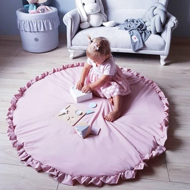 短納期 ベビーマット サニーマット フリル 無地 北欧 おしゃれ ラグ 丸