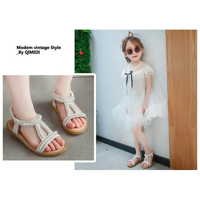 キッズ サンダル 女の子 フェイクパール ビーズ キラキラ ラインストーン スエード調 おしゃれ バックゴム 履きやすい 子供 女子 秋冬 シューズ Tx3a0 Resty 通販 Yahoo ショッピング