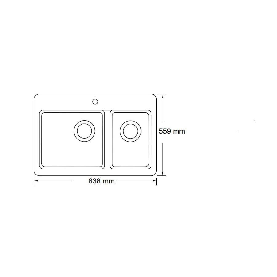 KOHLER　キッチン用シンク　リバビー　コーラー　キッチン用2槽シンク　ホワイト　Riverby　8669-1A2-0